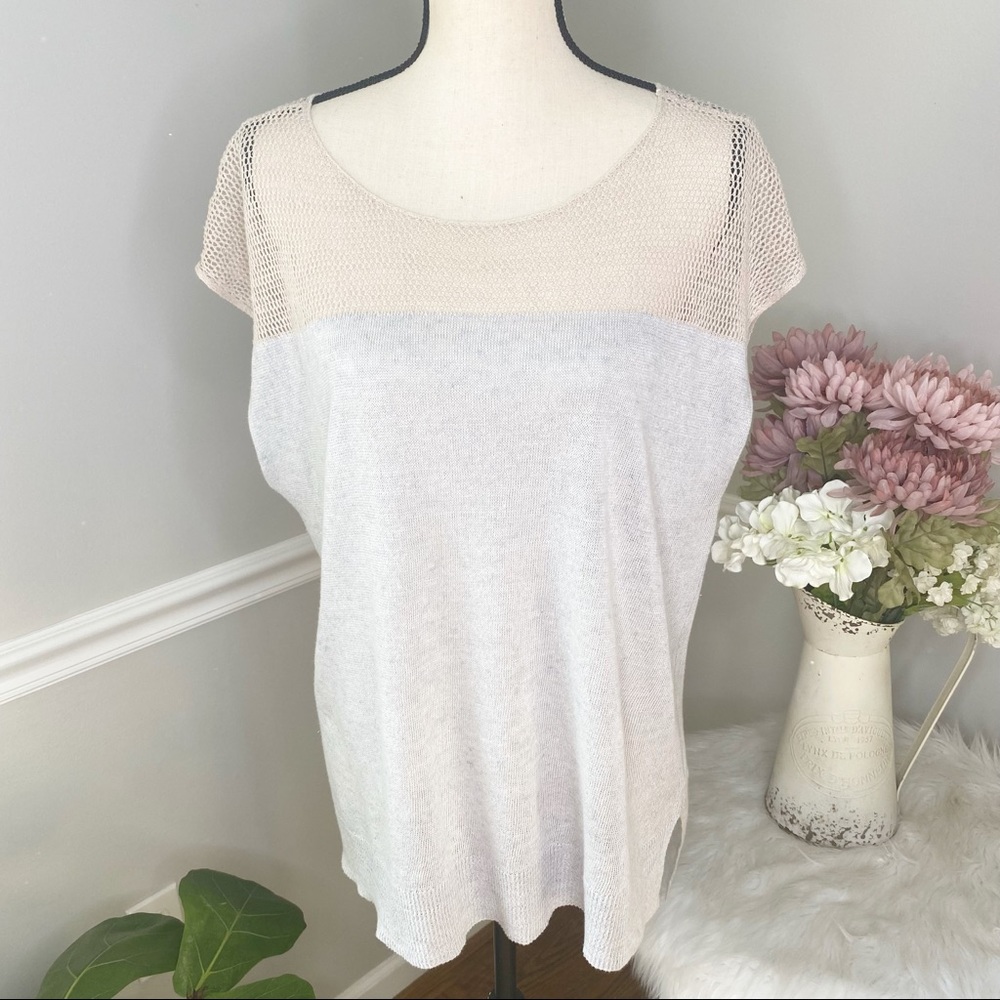 EILEEN FISHER knit Linen blend short sleep top